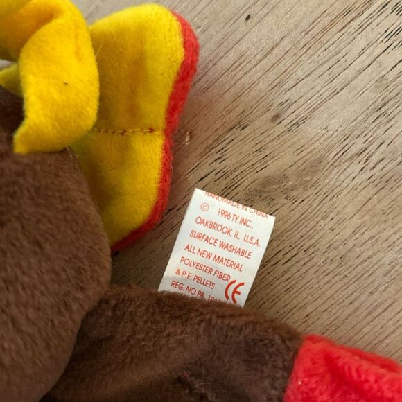 Gobbles 1996 turkey thanksgiving plush beanie baby - Picture 2 of 6